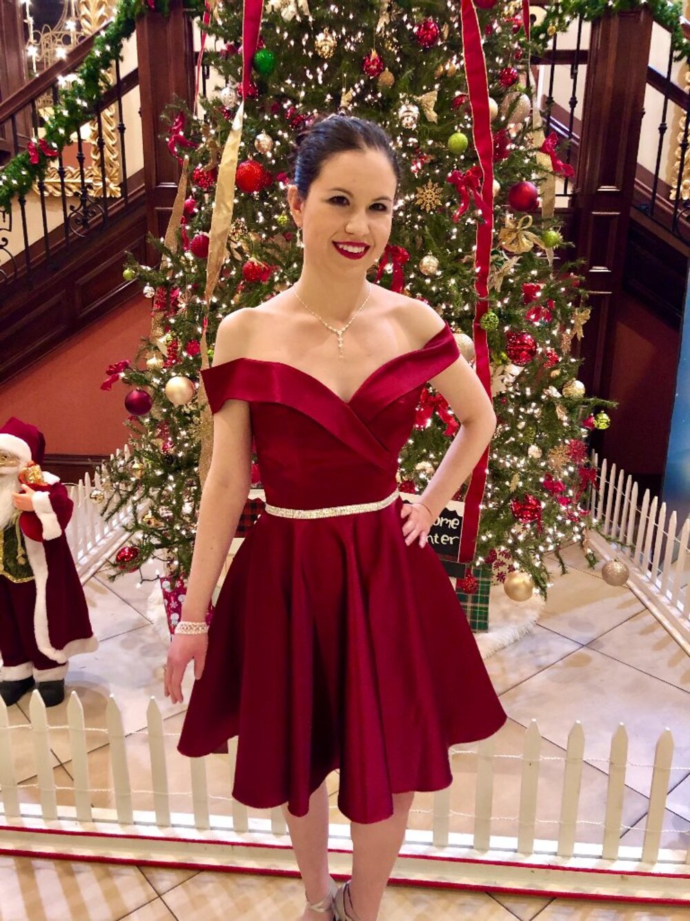 Red Off the Shoulder Cocktail Dress size XS
